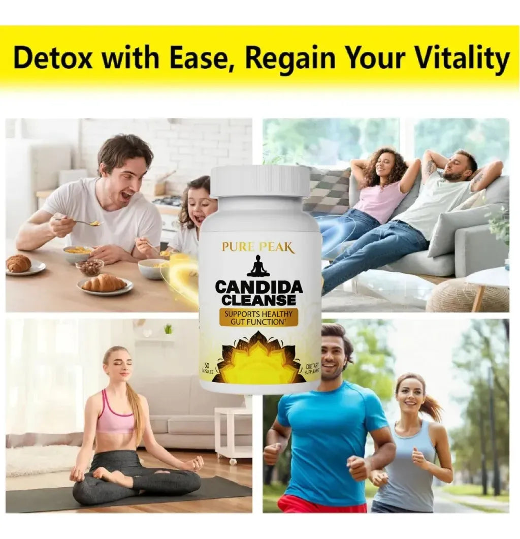 Pure Peak Candida Cleanse - Gut & Colon Support 60 Cápsulas