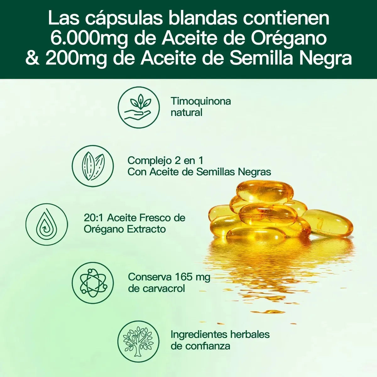 300cápsulas Con Aceite De Semilla Negra Aceite De Orégano
