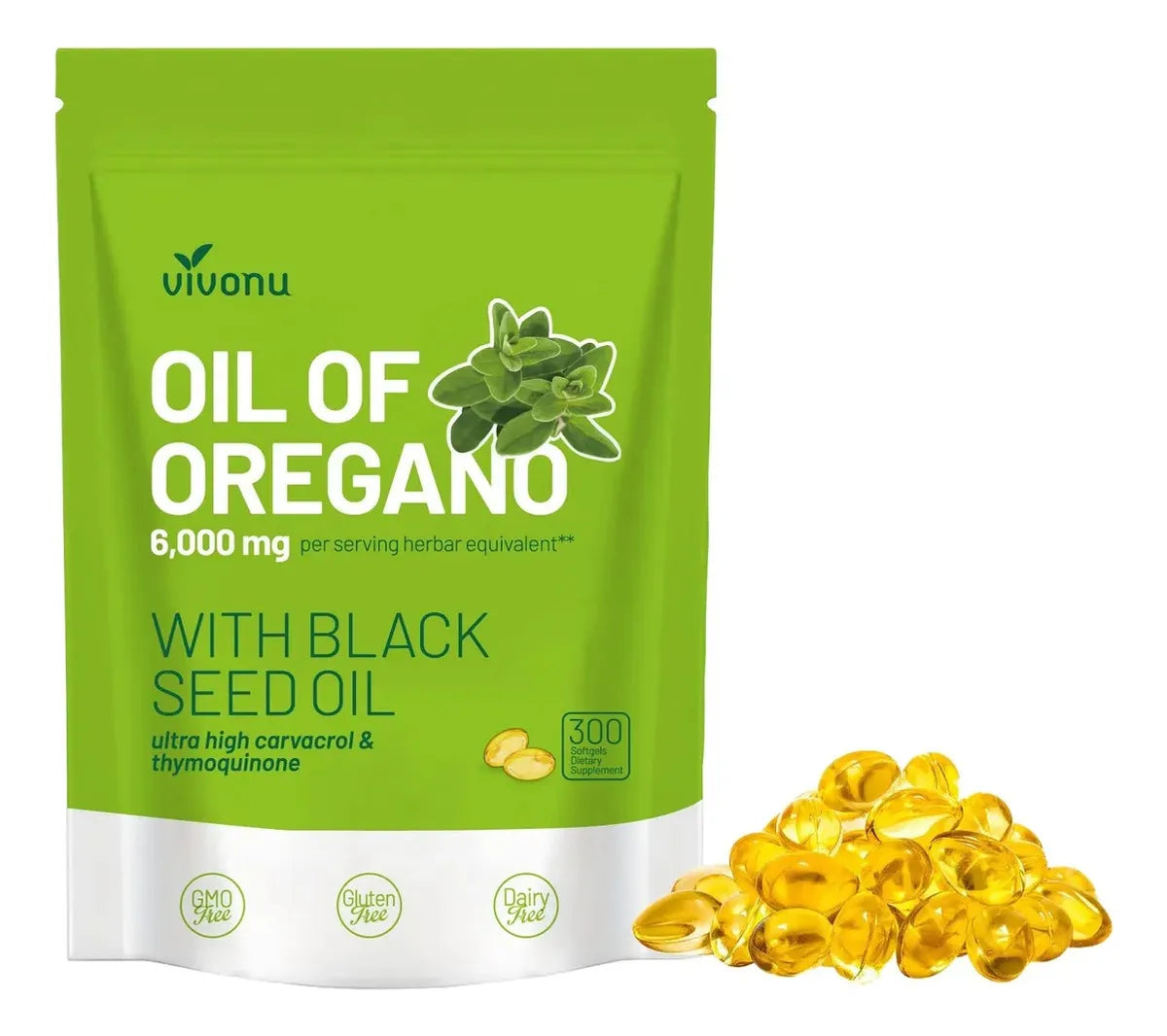 300cápsulas Con Aceite De Semilla Negra Aceite De Orégano