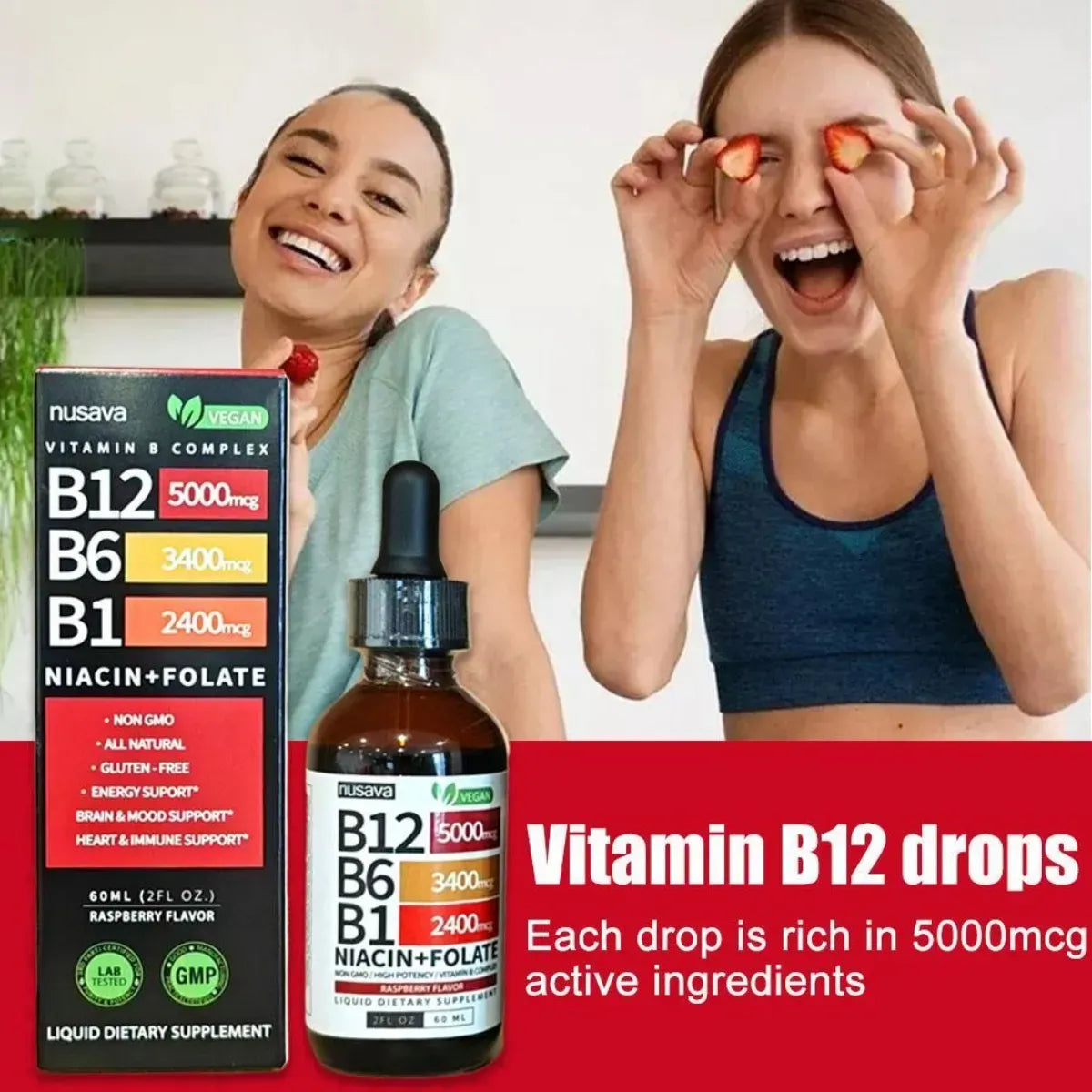 Nusava Vitamina B12,b6 Y B1 Gotas Líquidas 60ml