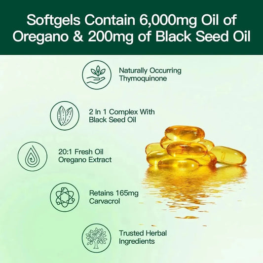 300cápsulas Con Aceite De Semilla Negra Aceite De Orégano