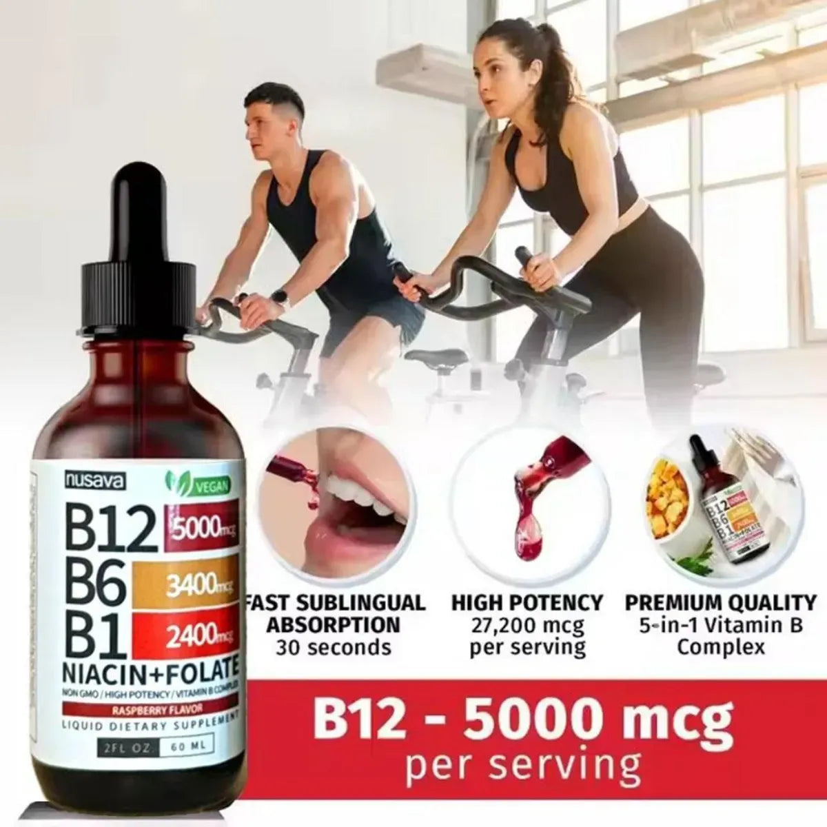 Nusava Vitamina B12,b6 Y B1 Gotas Líquidas 60ml