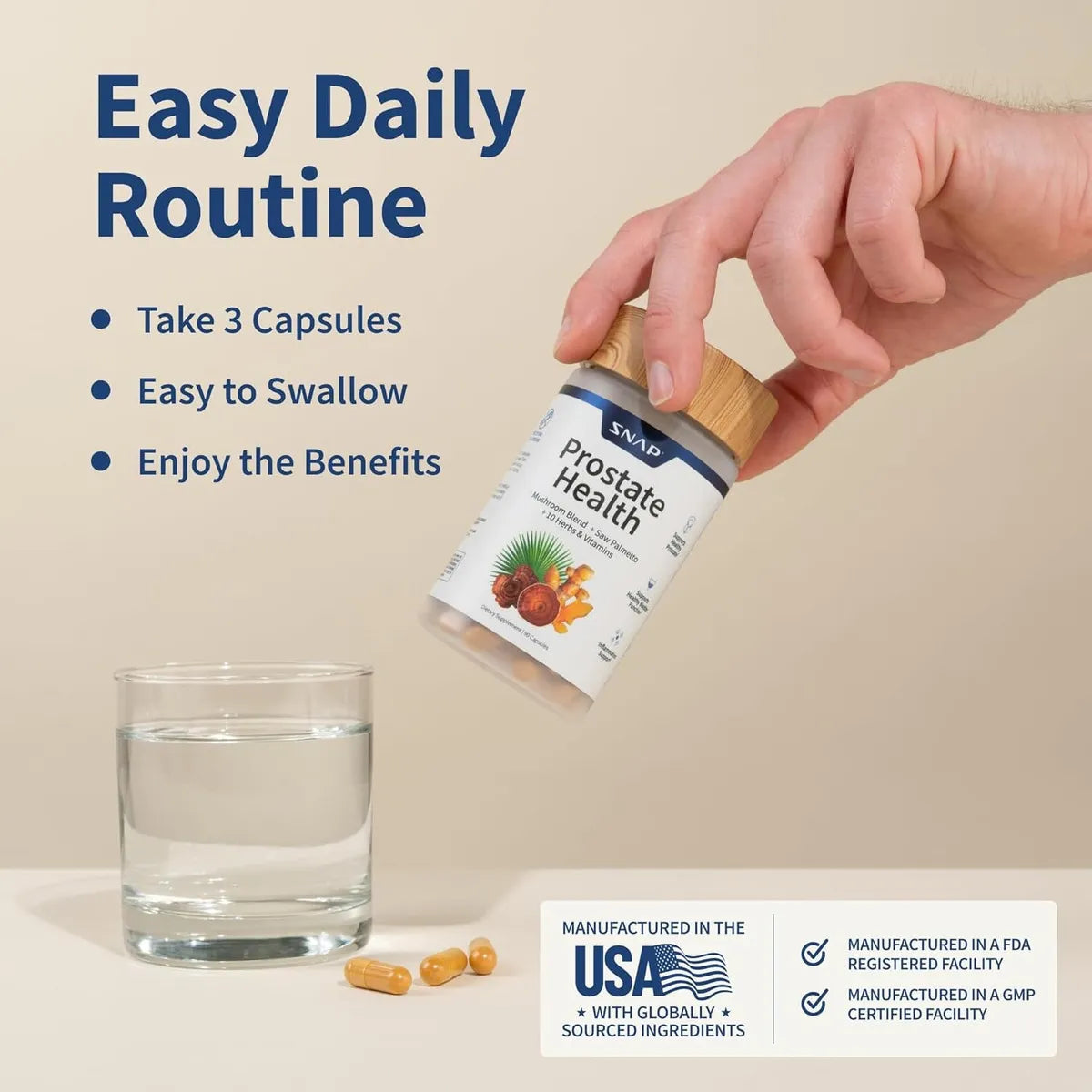 Snap Supplements Prostate Health 90 Capsulas Sin Sabor
