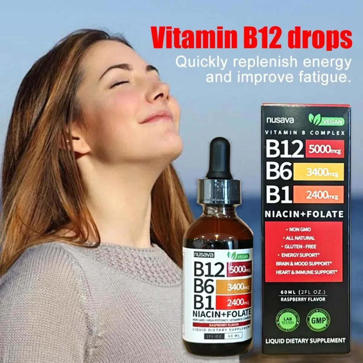 Nusava Vitamina B12,b6 Y B1 Gotas Líquidas 60ml