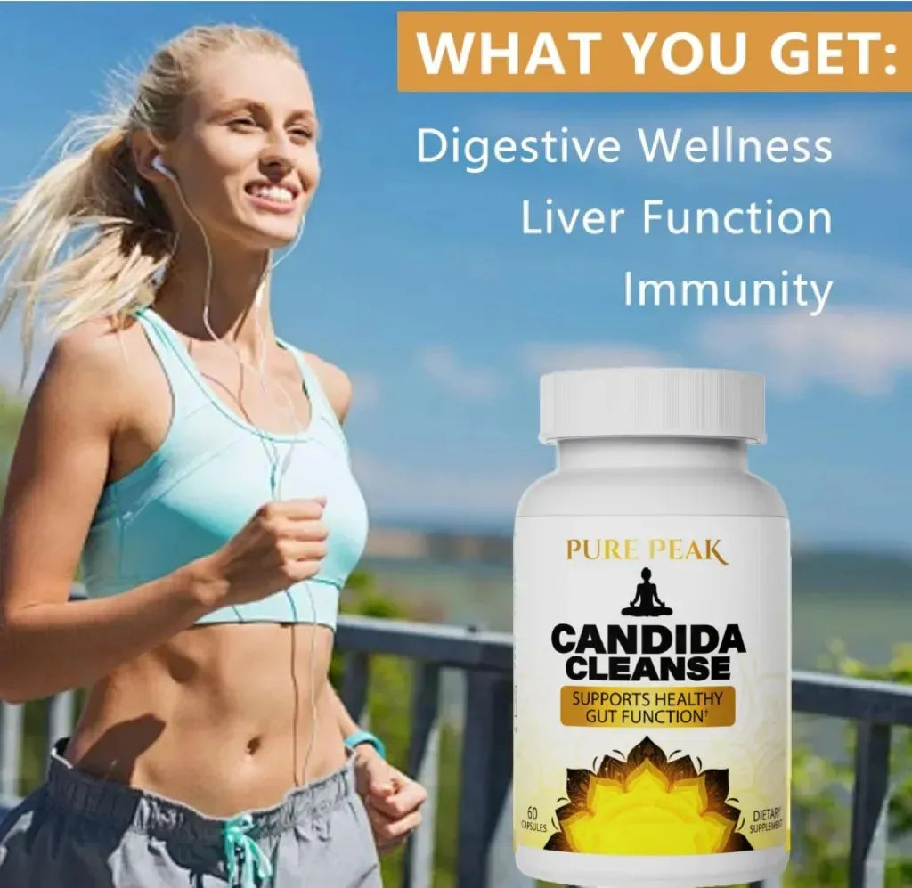 Pure Peak Candida Cleanse - Gut & Colon Support 60 Cápsulas