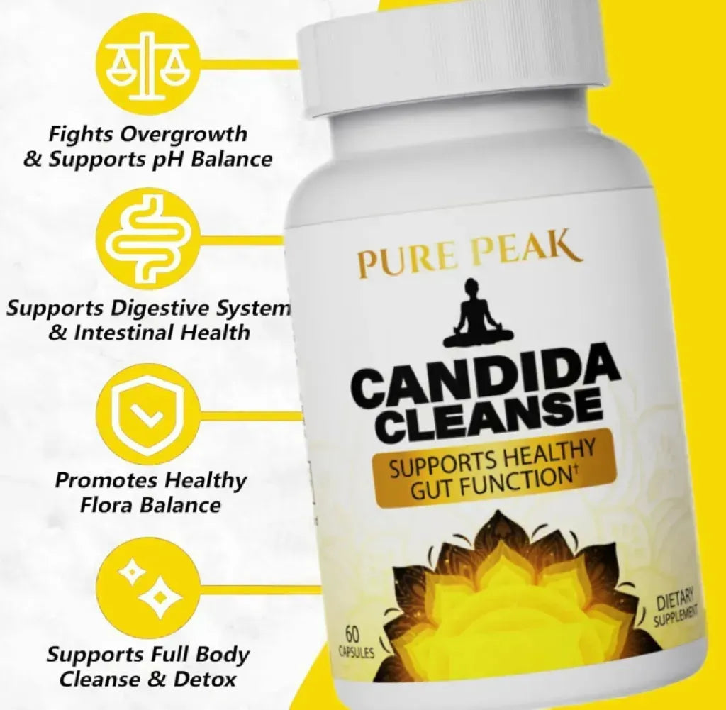 Pure Peak Candida Cleanse - Gut & Colon Support 60 Cápsulas