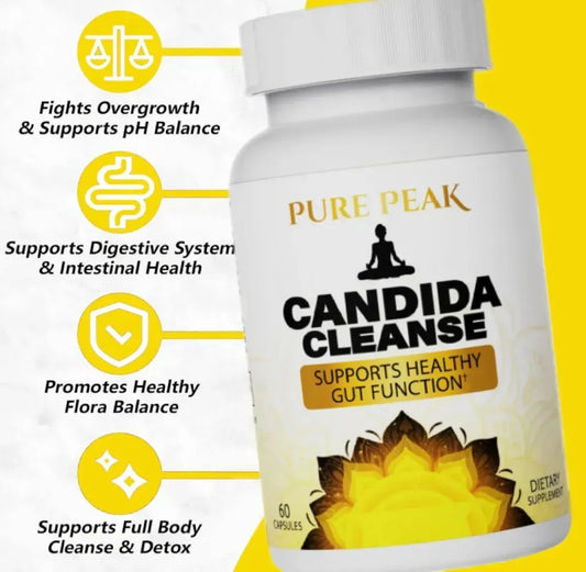 Pure Peak Candida Cleanse - Gut & Colon Support 60 Cápsulas